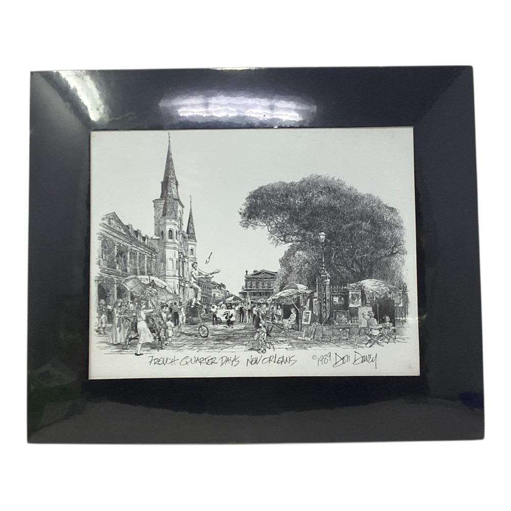 Don Davey 1989 "French Quarter Days" New Orleans Print Signed 16x13 NEW
